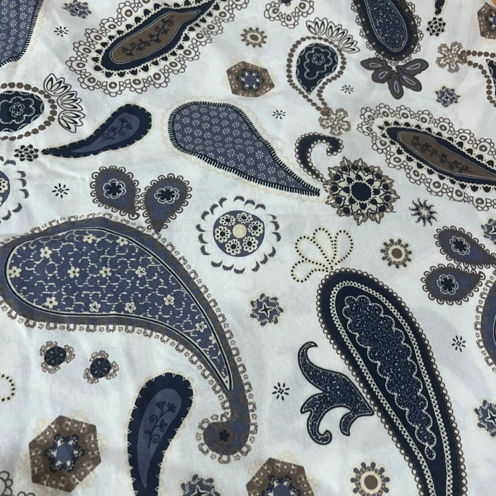 Vtg IKEA SÖTBLOMSTER Twin Duvet Cover Blue Brown Paisley Boho 1999 19489